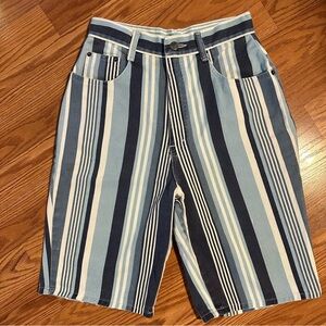 Vintage 90’s Best American Clothing Blue Striped Jean Shorts Jorts size 7